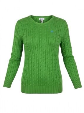 Vintage 90s Lilly Pulitzer Palm Beach Green Preppy Cable Knit Sweater Size S